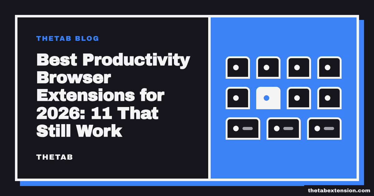Title card reading "Best Productivity Browser Extensions for 2026: 11 That Still Work"